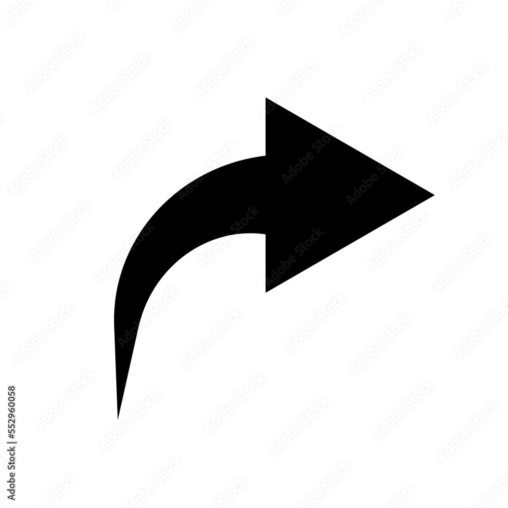 Poster arrow send button silhouette icon. vector.