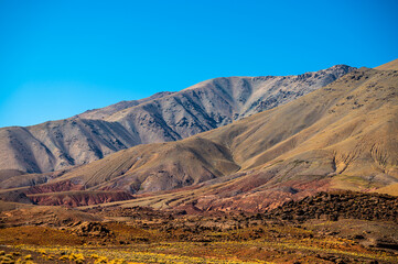 Colorful landscape of the High Atlas Mountains, Morocco.