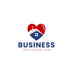 Home Heart logo simple modern design. Love House 