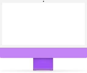 Obraz premium Realistic computer display with blank white screen isolated