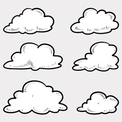 Doodle sketch style of Hand drawn Clouds  cartoon vector illustration for concept design.