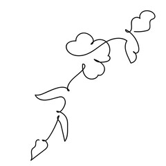 abstract flower single line hand drawn element