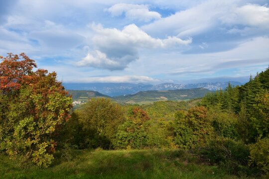 View Of Hills Of Karst Plateau And Trnovo Forest Plateau