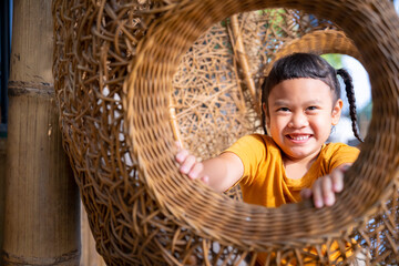 Image of Smile Asian child at outdoor