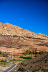Colorful landscape of the High Atlas Mountains, Morocco.