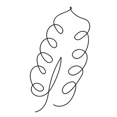 abstract leaf single line hand drawn element