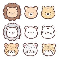 Fototapeta premium ネコ科アイコンセット