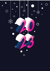 Fototapeta premium Happy new year 2023 poster template
