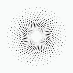 radial Halftone pattern background. Abstract concentric dotted backdrop. Halftone design element for various purposes.	