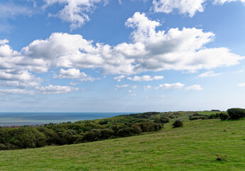 View from the South Downs at Beachy Head - East Sussex - United Kingdom