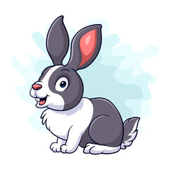 Fototapeta na wymiar Cartoon funny rabbit isolated on white background