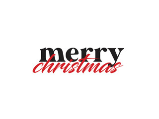 Merry Christmas vector brush lettering. Hand drawn modern brush calligraphy isolated on white and red background.