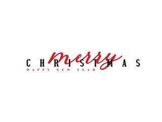 Merry Christmas vector brush lettering. Hand drawn modern brush calligraphy isolated on white and red background.