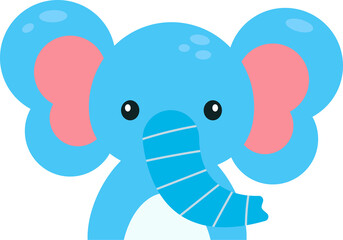 Cute Elephant Cartoon Illustration for kids