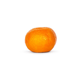 Side view of bright orange whole fruit. Isolated on a white background. view of mandarijn or clementine whole fruit. Isolated on a white background.