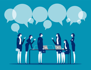 Vector illustration of meeting. Business conflict and arguing concept