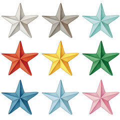 watercolor hand drawn decorative barn stars © angela0982