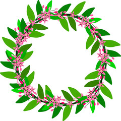 floral wreath, leaves frame