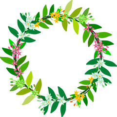 Fototapeta premium floral wreath, leaves frame