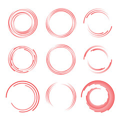 Lines in Circle Form . Spiral Vector Illustration .Technology round Logo . Design element . Abstract Geometric shape . Striped border frame for image