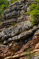 Naklejka premium Geological formations at Boljetin river gorge in Eastern Serbia