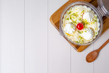 homemade 'bolo de pote' or cake in the pot. a traditional way of making cakes in brazil due its low...