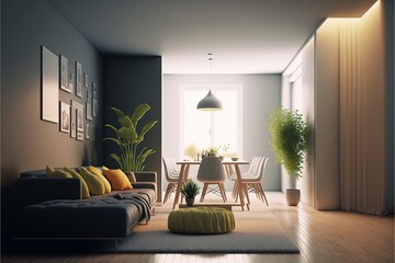 Digital illustration about house interior.