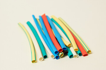 Heat-shrink tubing on a white background