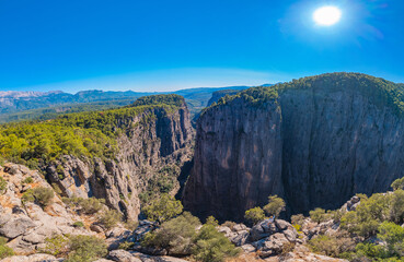 Aerial top view landscape Tazi Canyon in Manavgat, Antalya, Turkey