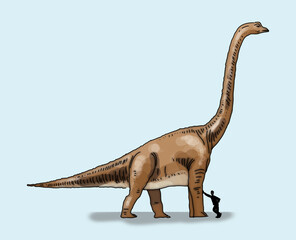 Brontosaurus, human scale