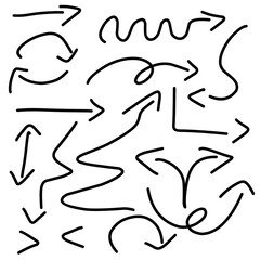 Business arrows hand drawn vector collection, Business icon set. Arrow sign.