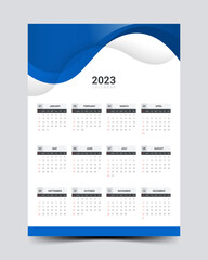 2023 wall calendar design template 