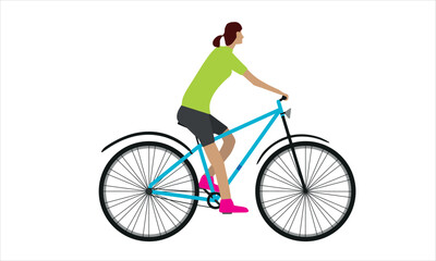 Girl riding a bike vector