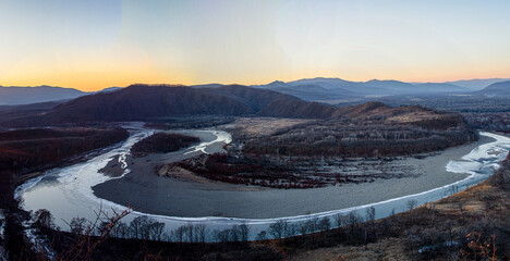 Naklejka premium sunrise in the mountains