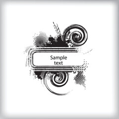 Glitch distorted geometric shape . Noise destroyed logo . Trendy defect error shapes . Glitched frame .Grunge textured . Distressed effect .Vector shapes with a halftone dots screen print texture.