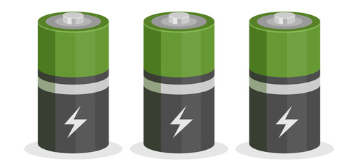 set of battery. Battery vector isolated illustration