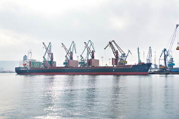 Port, cranes and ship