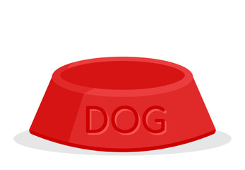 Pet dog food in bowl. Vector illustration