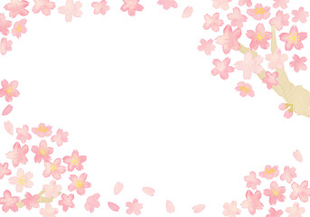 Obraz na płótnie Canvas 水彩のシンプルな桜背景