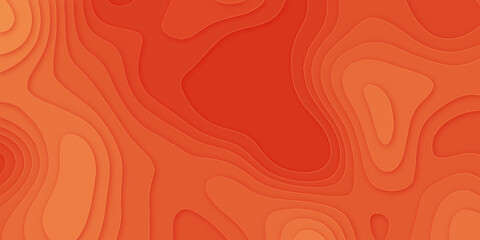Fototapeta premium Luxury orange abstract papercut background with 3d geometry circles.abstract hexagon papercut design background with overlap layer.3d abstract background and orange waves layers.