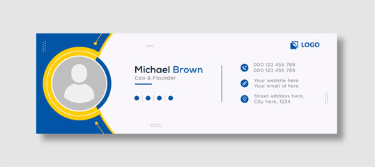Corporate business professional modern email signature template or email footer and personal social media cover template design creative layout.