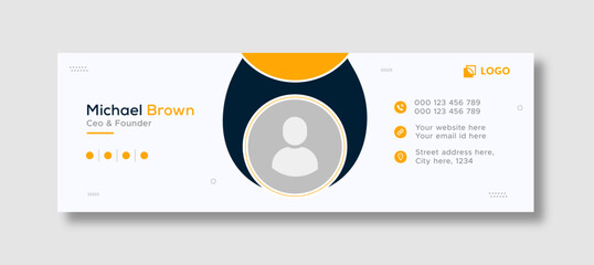 Corporate business professional modern email signature template or email footer and personal social media cover template design creative layout.