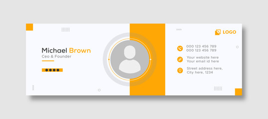 Corporate business professional modern email signature template or email footer and personal social media cover template design creative layout.