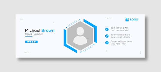 Corporate business professional modern email signature template or email footer and personal social media cover template design creative layout.