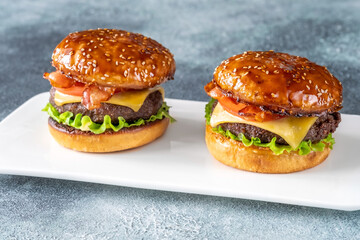 Hamburgers on the plate