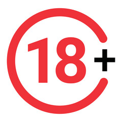 Obraz premium 18 plus icon in trendy flat style isolated on background.18 plus icon page symbol for your web site design 18 plus icon logo, app, UI. 18 plus icon Vector illustration, ... See More 