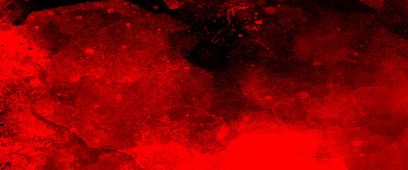 Red watercolor ombre leaks and splashes texture on white watercolor paper background, colorful acrylic watercolor grunge paint background, red stone or rock textured banner with elegant holiday color.