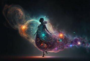 Fantasy Woman in Space. Generative AI. 