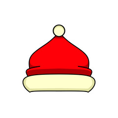 santa hat icon design, red hat santa with elegance concept