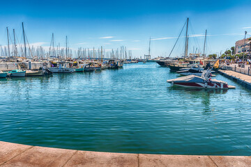 Fototapeta premium View over the Old Harbor, Cannes, Cote d'Azur, France